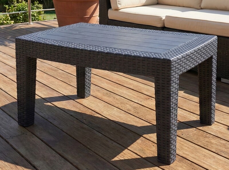 Rotango sodo stalas 70x50x38 cm, pilkas