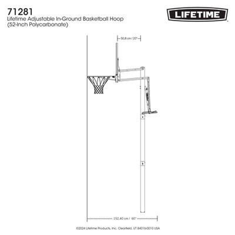 LIFETIME 71281 Reguliuojamas krepšinio žiedas (2.28 - 3.05m)(Power Lift!)