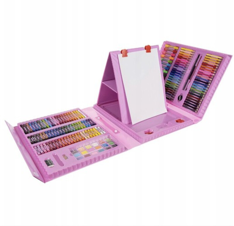 Lagaminas kūrybai Dailininkas 208 daiktai + rožinė lagaminas
