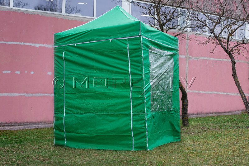Pop Up Складной тент 2x2 м, со стенами, Зелёный, H серия, сталь (шатёр, павильон, навес)