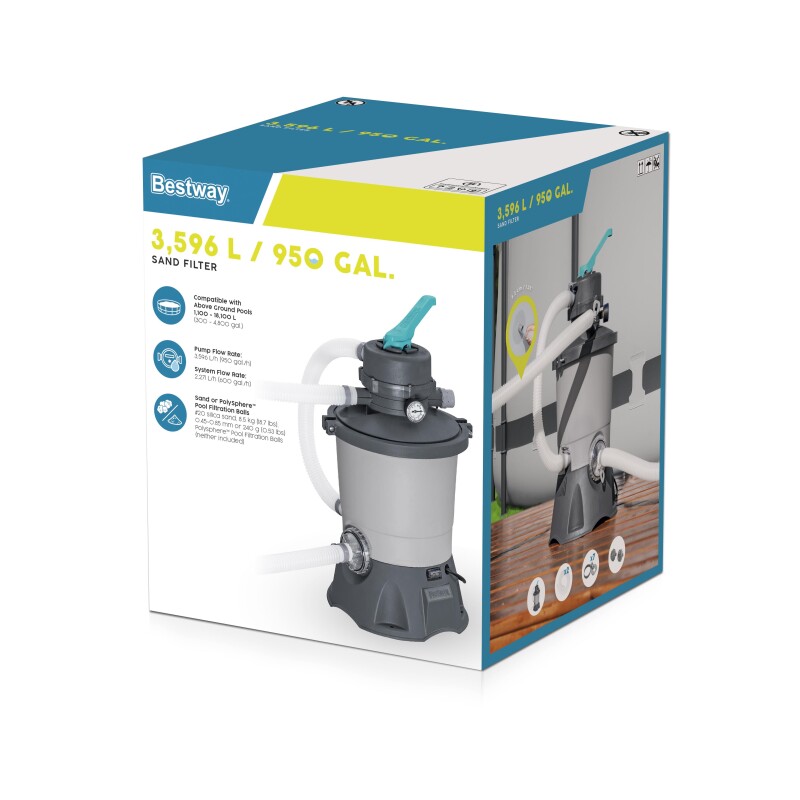 Bestway 58515 smėlio filtras siurblys 3028 L, bakas 8.5kg