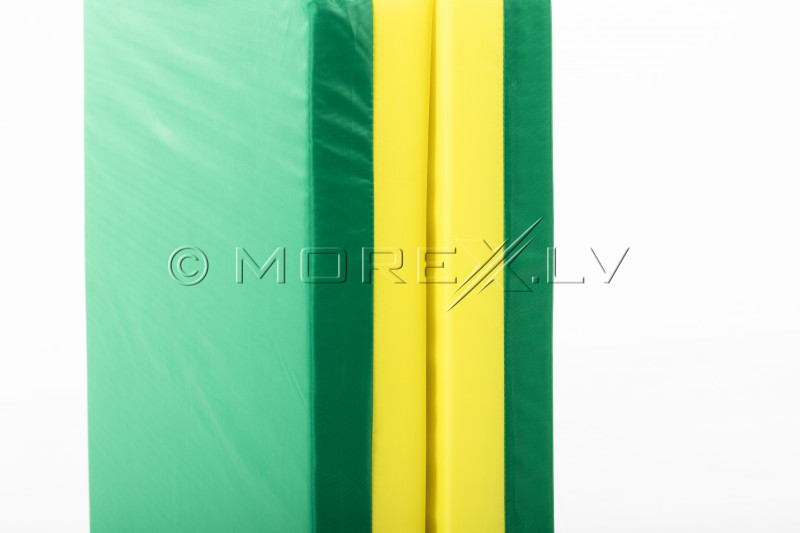 Sporta paklājs 66x120 cm zaļi-dzeltens ar ieliktni