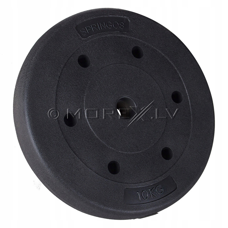 Vinyl weight disk for barbells and dumbbells (plate) 10 kg (31,5mm)