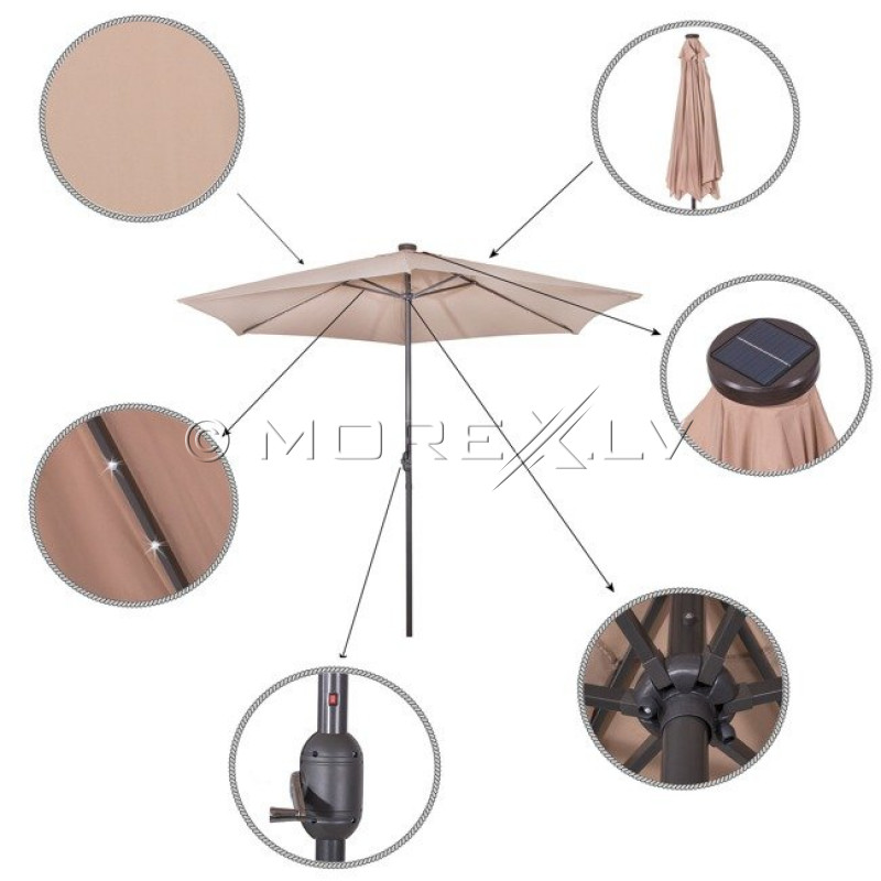 Солнцезащитный зонт с подсветкой 3 м