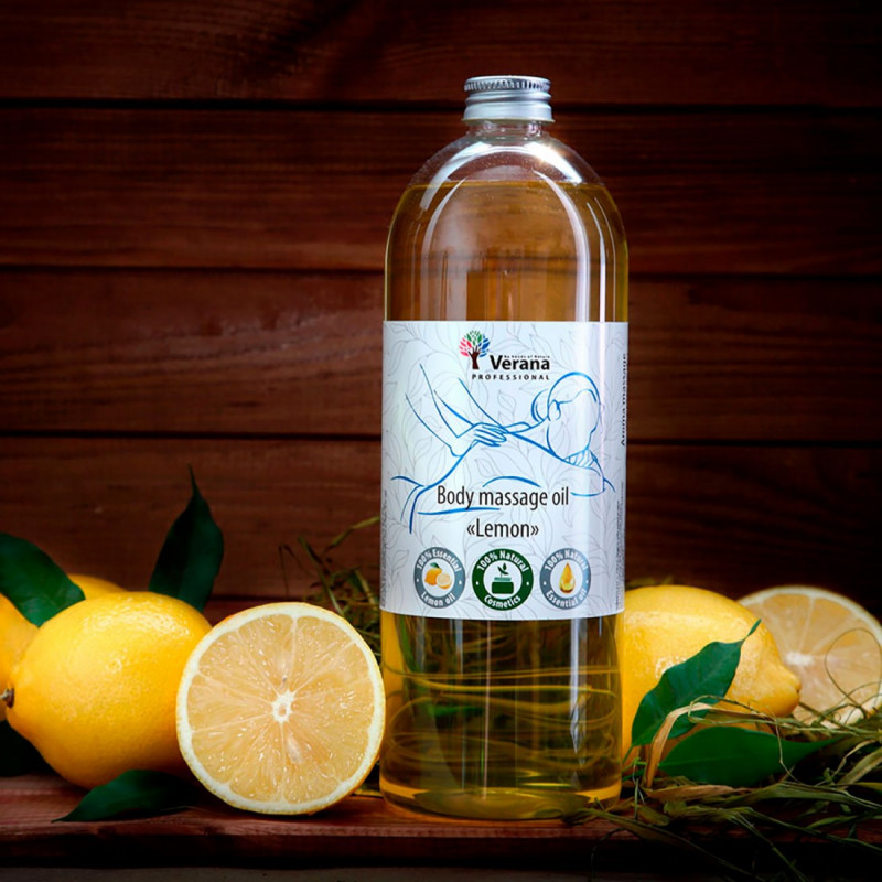 Masāžas eļļa ķermenim Verana Professional, Citrons 1 litrs