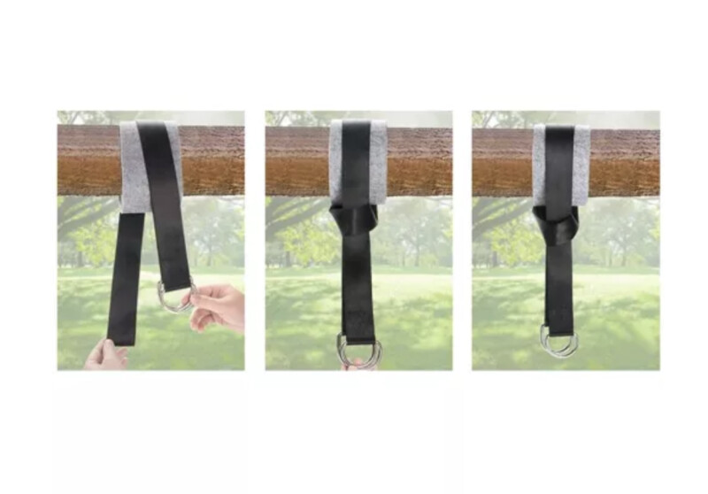 Set of 2 straps for attaching a hammock, 1,5 m, black