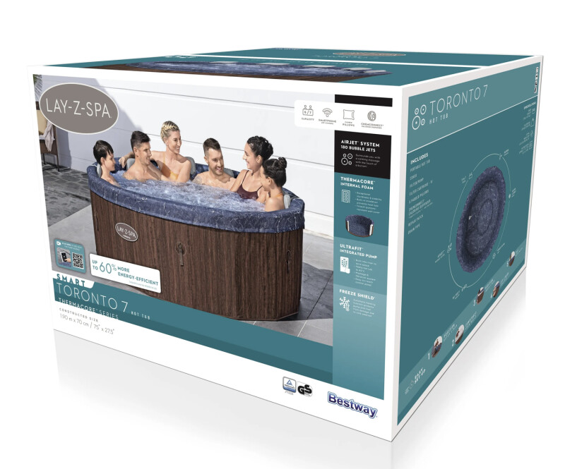 Bestway LAY-Z-SPA Toronto AirJet 6001W sūkurinis - baseinas 5-7 asmenims