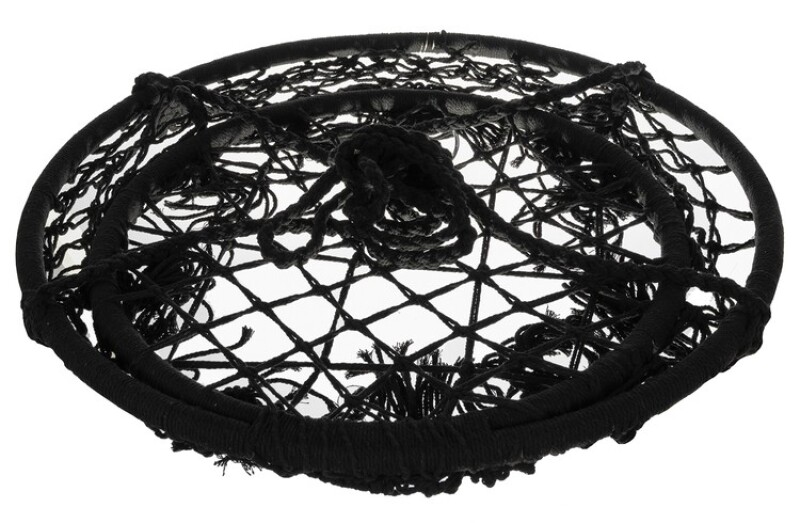 Подвесные плетеные качели Макраме, 1,45 м, чёрные круглые