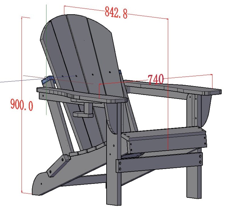 Adirondack sodo kėdė 84x74x90 cm, juoda