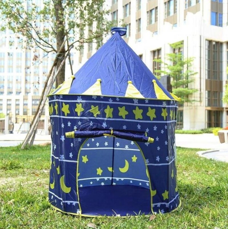 Bērnu telts-pils, zila 105x105x135 cm