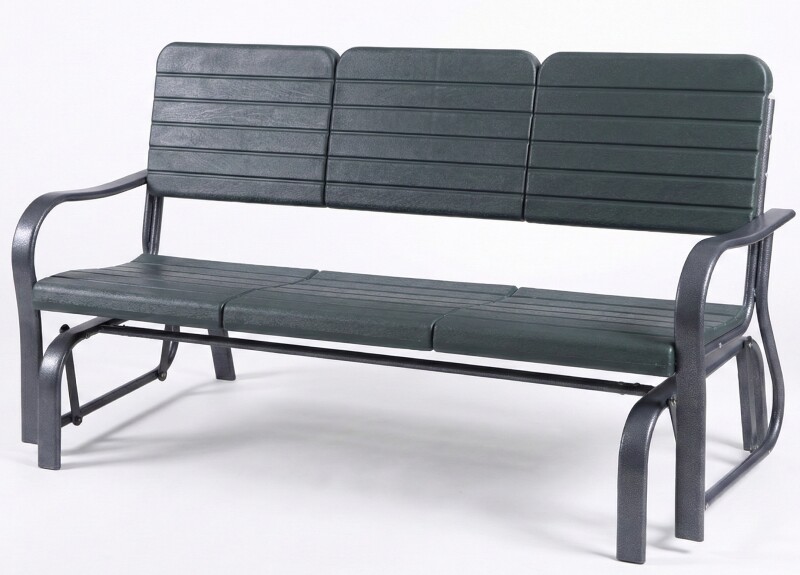 Trivietis sodo supamas suoliukas 170 cm, tamsiai žalias