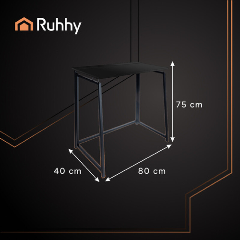 Folding table 80x75x40 cm, black