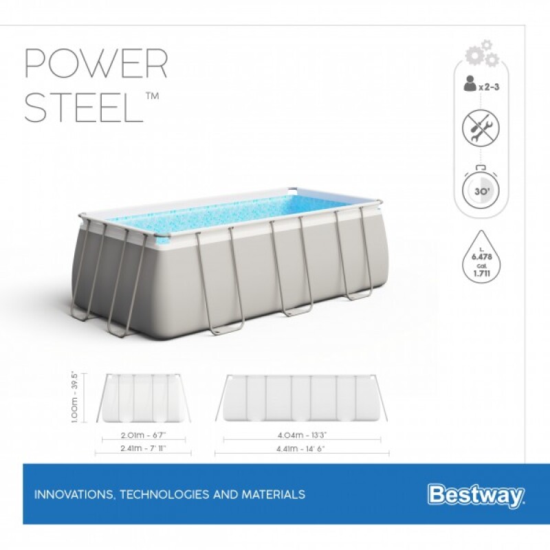 Baseinas Bestway 56441 Power Steel 404x201x100 cm