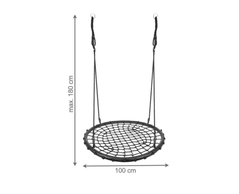 Vaikiškas sūpynių Gandralizdis Ø 100 cm, juodas